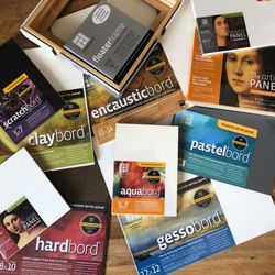 Ampersand Art Supply - Floaterframe, Encausticbord, Primed Smooth, Basswood, Pastelbord, Gessobord, Aquabord, Hardbord, Canvas Texture, Claybord, Scratchbord.