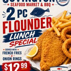 Covington Seafood Market & Bar-B-Que - Tuesdays & Wednesdays - 2pc Flounder Lunch Special (11 am to 3:00 pm)