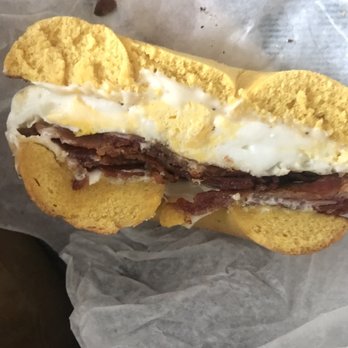 Schmear - Bacon, Egg, and Cheese Bagel on an Egg Bagel - Breakfast & Brunch Near Me - Philadelphia, Pennsylvania