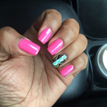Lacquer Room - Amazing gel mani with freehand design. LOVE IT. - Nail Salons Near Me - Bronx, New York