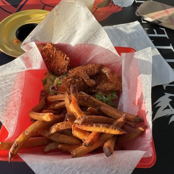 Rhythms at Rainbow Beach - The coconut shrimp basket.  Very flavorful. - Bars Near Me - Frederiksted, Virgin Islands
