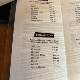 Drink & Food menu