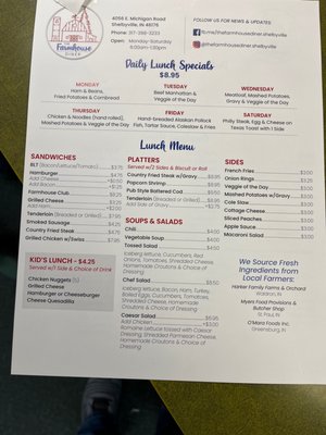 Menu photo 2 Farmhouse Diner Shelbyville, IN Menu photo 2 Farmhouse Diner Shelbyville, IN