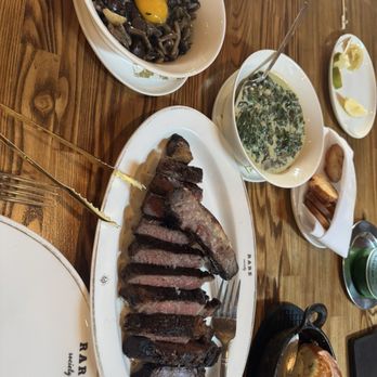 Rare Society - Aged Rib-eye, creamed spinach, mushrooms and truffle - Steakhouses Near Me - San Diego, California