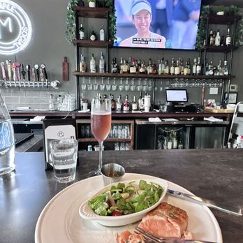 Mako's On The Creek - Sorry, I took a bite before taking a photo of the beautiful presentation. Salmon with salad and lemon vinaigrette. - New American Near Me - Cibolo, Texas Mako's On The Creek - Sorry, I took a bite before taking a photo of the beautiful presentation. Salmon with salad and lemon vinaigrette. - New American Near Me - Cibolo, Texas
