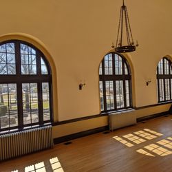 Carroll Baldwin Hall - South-facing Main Hall windows in spring