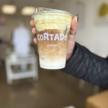 Cortado Coffee - Pistachio Cream Latte - Coffee & Tea Near Me - Garden Grove, California