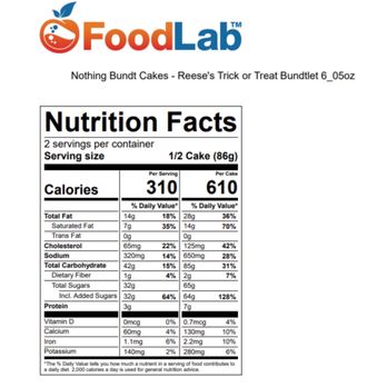 Nothing Bundt Cakes - Had to email them to get the nutritional information - Bakeries Near Me - Greenfield, Wisconsin