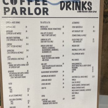 Coffee Parlor - Menu - Coffee & Tea Near Me - Long Beach, California