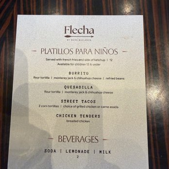 Flecha - Kids menu - Mexican Near Me - San Diego, California Flecha - Kids menu - Mexican Near Me - San Diego, California