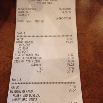 Buffalo Wild Wings - Wings close to $20 & Sales Tax Difference - Chicken Wings Near Me - Rockaway, New Jersey Buffalo Wild Wings - Wings close to $20 & Sales Tax Difference - Chicken Wings Near Me - Rockaway, New Jersey