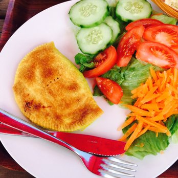 Puhoi Cottage Tea Rooms - The Jamaican Pie with salad - Coffee & Tea Near Me - Puhoi, AUK