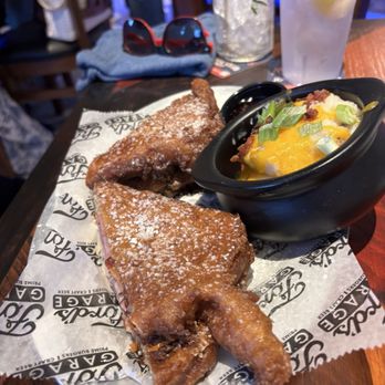 Ford's Garage Boynton Beach - Montecristo sandwich with loaded mashed potatoes on side - Comfort Food Near Me - Boynton Beach, Florida Ford's Garage Boynton Beach - Montecristo sandwich with loaded mashed potatoes on side - Comfort Food Near Me - Boynton Beach, Florida