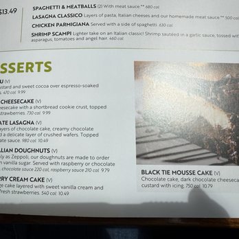 Olive Garden Italian Restaurant - Dessert Menu (April 2025) - Italian Near Me - Salinas, California