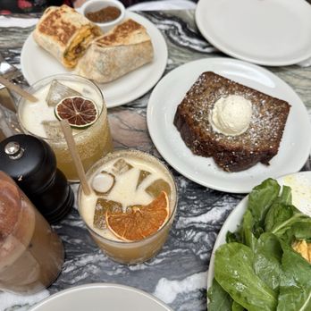 Great White - Breakfast burrito, banana bread, and margarita and tangerine margarita - New American Near Me - Los Angeles, California
