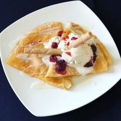 Brunch and Munch Eatery And Creperie - Build your own Crepe: strawberry cheesecake with fresh compote and vanilla ice cream