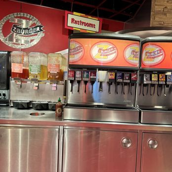 Z-Burger - a row of soda dispensers - Hot Dogs Near Me - Washington, DC, District of Columbia