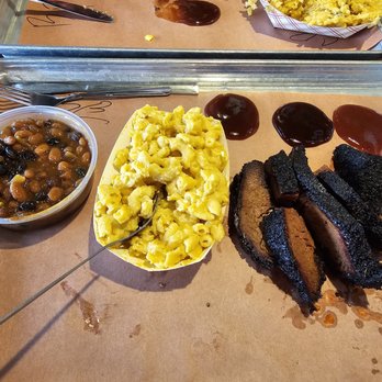 Sugarfire Smokehouse - Brisket plate with mac-n-cheese and beans. - Barbeque Near Me - Valley Park, Missouri Sugarfire Smokehouse - Brisket plate with mac-n-cheese and beans. - Barbeque Near Me - Valley Park, Missouri