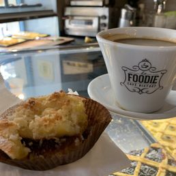 Cafe americano with coconut pie