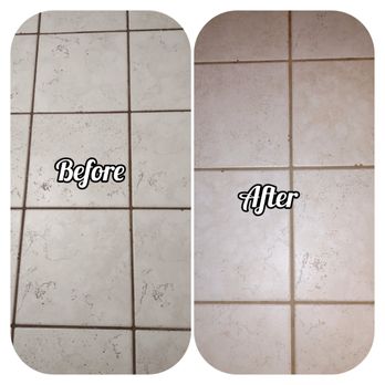 Archer Carpet and Tile Cleaning - Before and after of some tile and grout cleaning we did in July 2024 - Carpet Cleaning Near Me