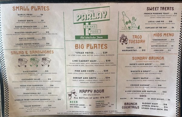Menu photo 1 The Parlay Wailuku, HI Menu photo 1 The Parlay Wailuku, HI