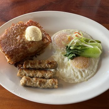 Pagoda Floating Restaurant - French toast, link sausage and eggs - Hawaiian Near Me - Honolulu, Hawaii