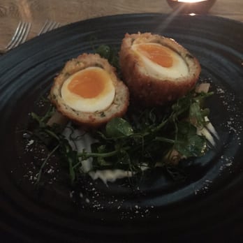 Laughing Gravy - Scotch eggs with scallops and squid at Laughing Gravy. - Pubs Near Me - London, XGL Laughing Gravy - Scotch eggs with scallops and squid at Laughing Gravy. - Pubs Near Me - London, XGL