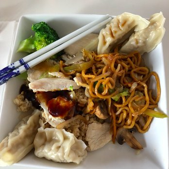 Fortune Cookies - Steamed dumplings, veggie lo mein, chicken and broccol w/ brown sauce on the side. - Chinese Near Me - Miami Beach, Florida