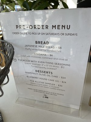 Menu photo 6 Third Cliff Bakery Boston, MA