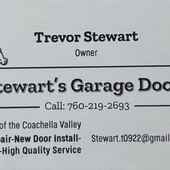 Stewarts Garage Doors - Trevor Stewart~ Personable, professional and reasonable rates. - Garage Door Services Near Me