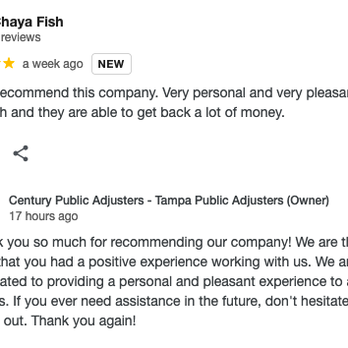 Century Public Adjusters - Another "Fish" family member writing a fake review. - Public Adjusters Near Me - Miami, Florida Century Public Adjusters - Another "Fish" family member writing a fake review. - Public Adjusters Near Me - Miami, Florida