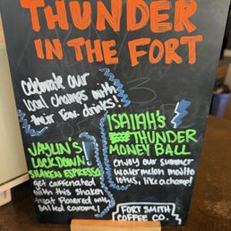 Menu for thunder in the fort