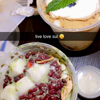 Sul & Beans - green tea bingsoo | earl grey bingsoo IG: @parkmunchies - Desserts Near Me - Irvine, California