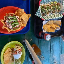 Ceviche, burritos, Tacos