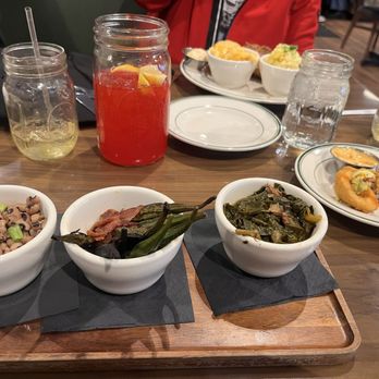 Fixins - Black eyed peas, charred okra, collard greens - Soul Food Near Me - Detroit, Michigan Fixins - Black eyed peas, charred okra, collard greens - Soul Food Near Me - Detroit, Michigan