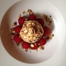 The Bell - Creme fraiche ice cream, oats, raspberries & dill