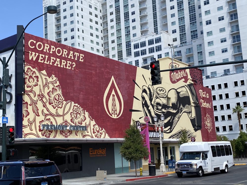 CORPORATE WELFARE MURAL E Fremont St, Las Vegas, Nevada Public Art