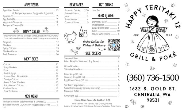 Menu photo 2 Happy Teriyaki 12 Centralia, WA