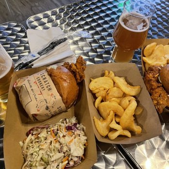Scratch Cookery - Nashville Hot chicken sandwich. One of them with level 3 a d the other level 4 - Food Trucks Near Me - San Jose, California