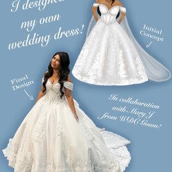 Wedding Design Center - My initial design drawing versus the finished dress design by Mary!