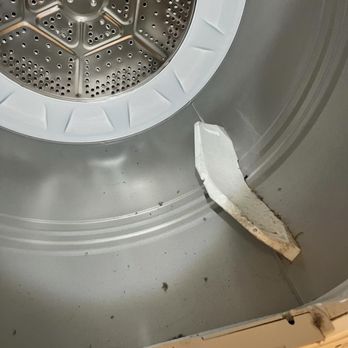 Simply Clean Ducts and Vents - Inside the dryer after they cleaned the dryer vent, we had to clean up after them. - Air Duct Cleaning Near Me - Suwanee, Georgia