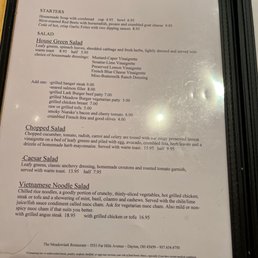 Menu appetizers Menu appetizers