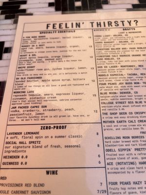 Menu photo 8 Social Hall Tempe, AZ