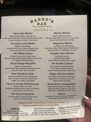Menu photo 7 Harry's Bar San Francisco, CA