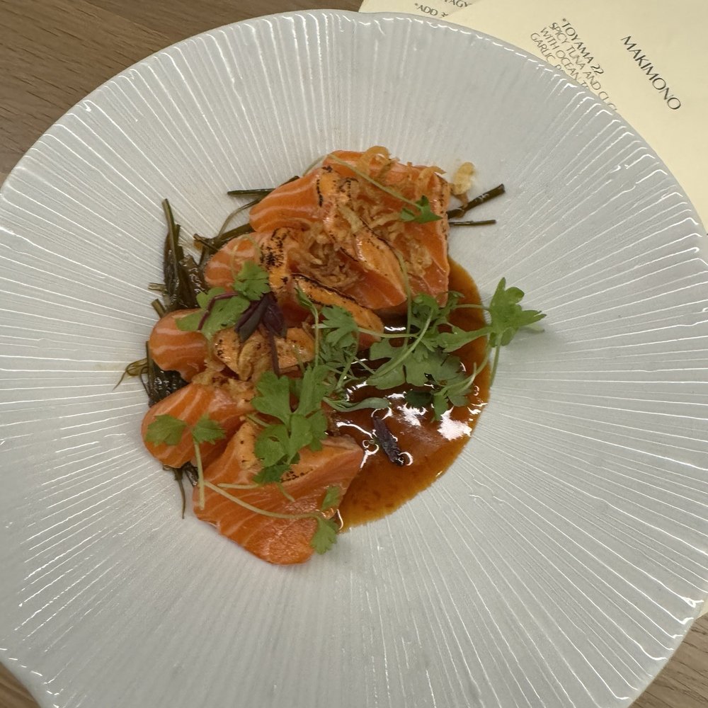 Akoya Omakase - Ocean trout with chili ponzu and crispy shallots - Japanese Near Me - Kansas City, Missouri Akoya Omakase - Ocean trout with chili ponzu and crispy shallots - Japanese Near Me - Kansas City, Missouri