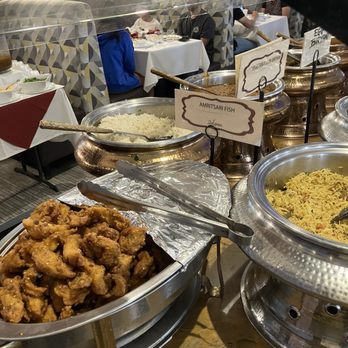 Sakoon - See the veg biryani on the right and other veg dishes on the left and the fish in between !! - Indian Near Me - Mountain View, California