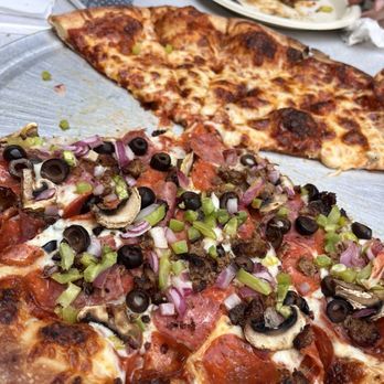 New York Pizza Dept - A combo/cheese only split perfectly! - Pizza Near Me - Post Falls, Idaho New York Pizza Dept - A combo/cheese only split perfectly! - Pizza Near Me - Post Falls, Idaho
