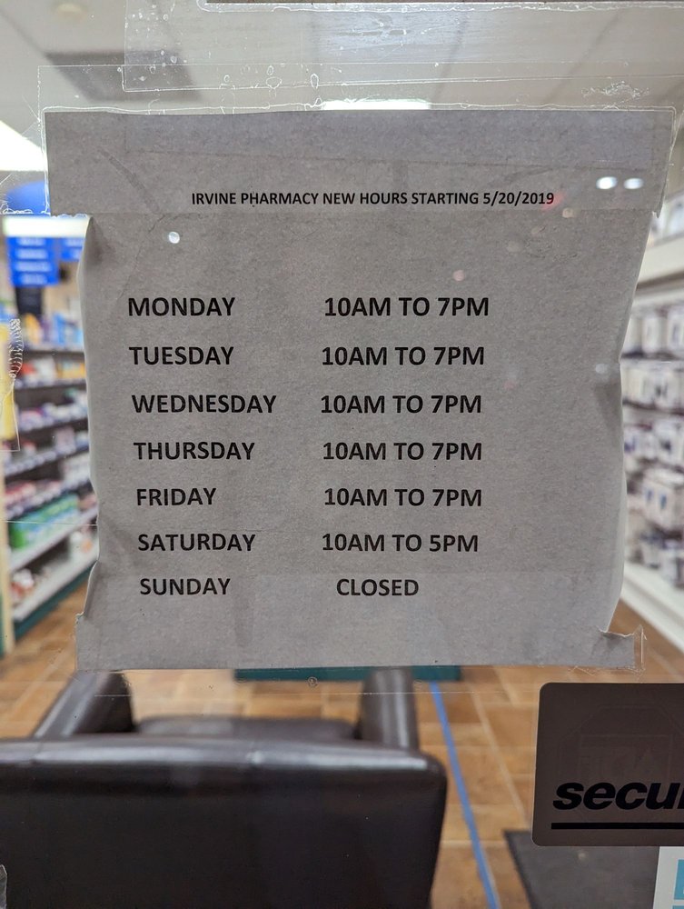 IRVINE PHARMACY Updated September 2024 14130 Culver Dr, Irvine