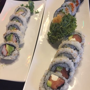 Sushi Wabi - Last side: California Roll; upper right: Rock'n Roll; & Philly Roll - Japanese Near Me - Houston, Texas Sushi Wabi - Last side: California Roll; upper right: Rock'n Roll; & Philly Roll - Japanese Near Me - Houston, Texas
