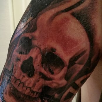 True Color Tattoos - Skull with paddle - Tattoo Near Me - Homestead, Florida True Color Tattoos - Skull with paddle - Tattoo Near Me - Homestead, Florida